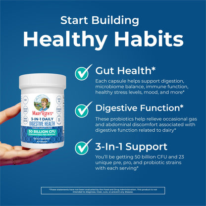 Premium MaryRuth Organics vegan probiotic supplement bottle with 23 unique strains
