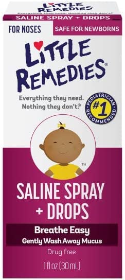 Little Remedies infant saline twin pack packaging showing non medicated formula details