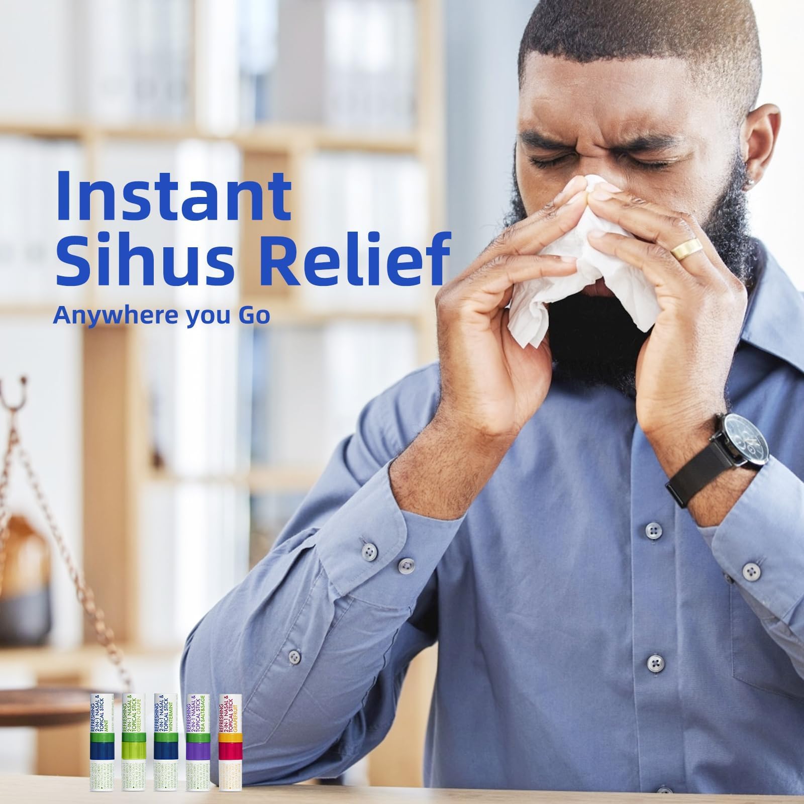 Herb Island plant-powered essential oil rub and vapor inhaler packaging details.