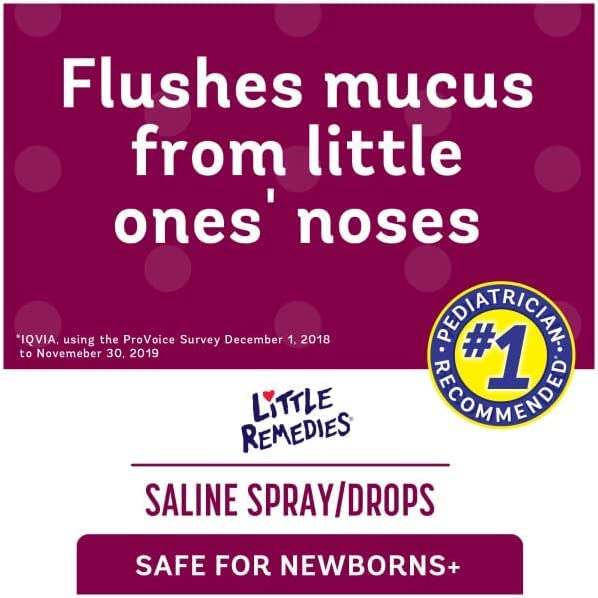 Close up of Little Remedies baby nose drops bottle demonstrating the dual spray and dropper cap