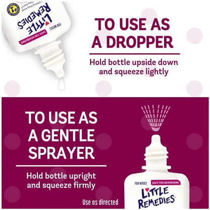Little Remedies baby nasal spray twin pack imported from the United States for gentle mucus clearance
