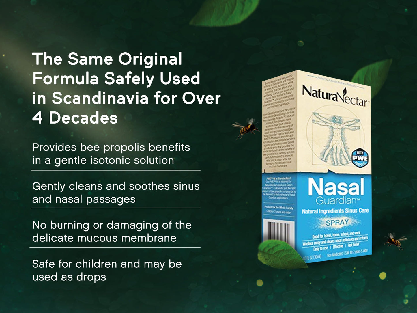 NaturaNectar imported USA bee propolis nasal solution bottle