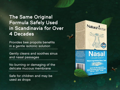 NaturaNectar imported USA bee propolis nasal solution bottle