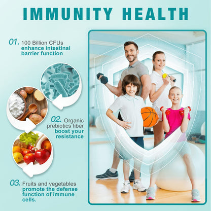 Side angle view of Nature Target 5-in-1 digestive capsule supplement detailing the Vitamin B and prebiotic facts.