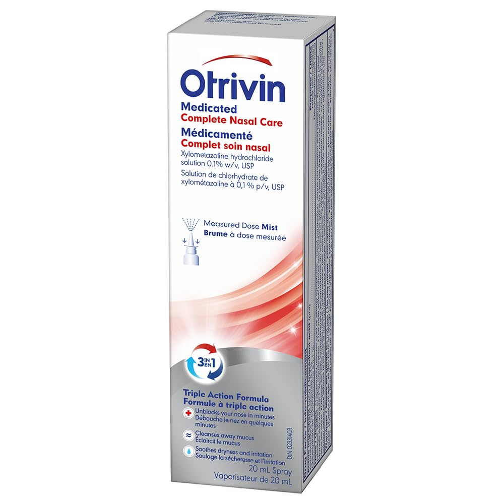 Otrivin medicated complete nasal spray for adult cold and allergy sinus pressure relief