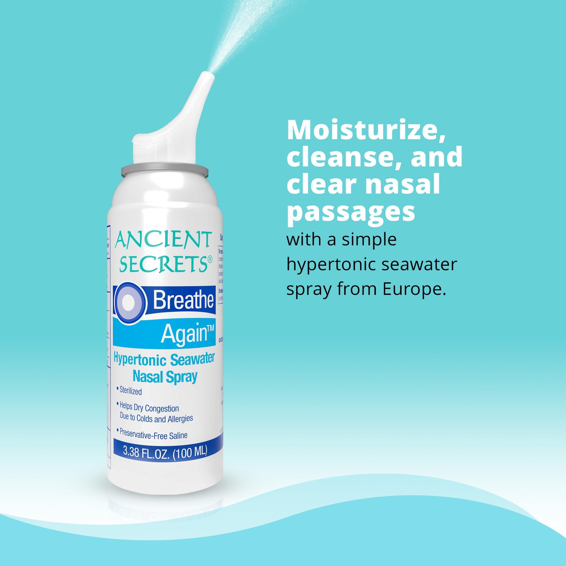 Preservative free hypertonic saline spray nozzle application design details