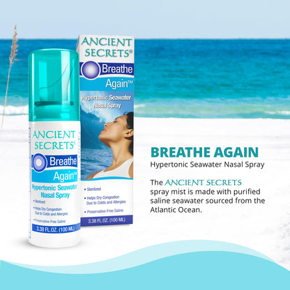 Ancient Secrets natural allergy and sinus relief spray bottle clear protective cap