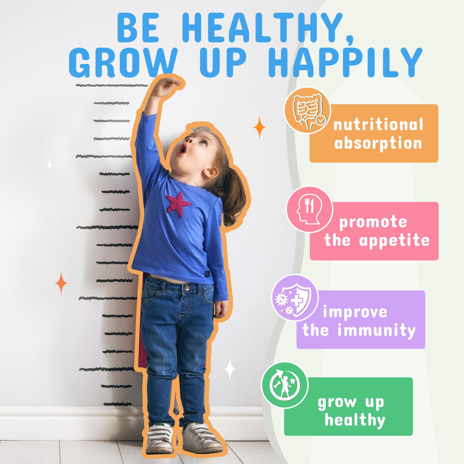Authentic imported ZEBORA kids dietary supplement box highlighting non GMO and gluten free certifications