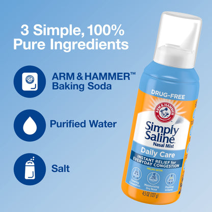 Steroid free nasal moisturizing mist formula by Arm And Hammer for allergy relief