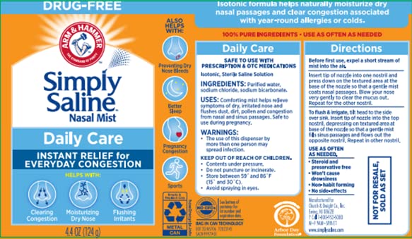 Authentic USA imported Arm And Hammer nasal spray box displaying ingredient list