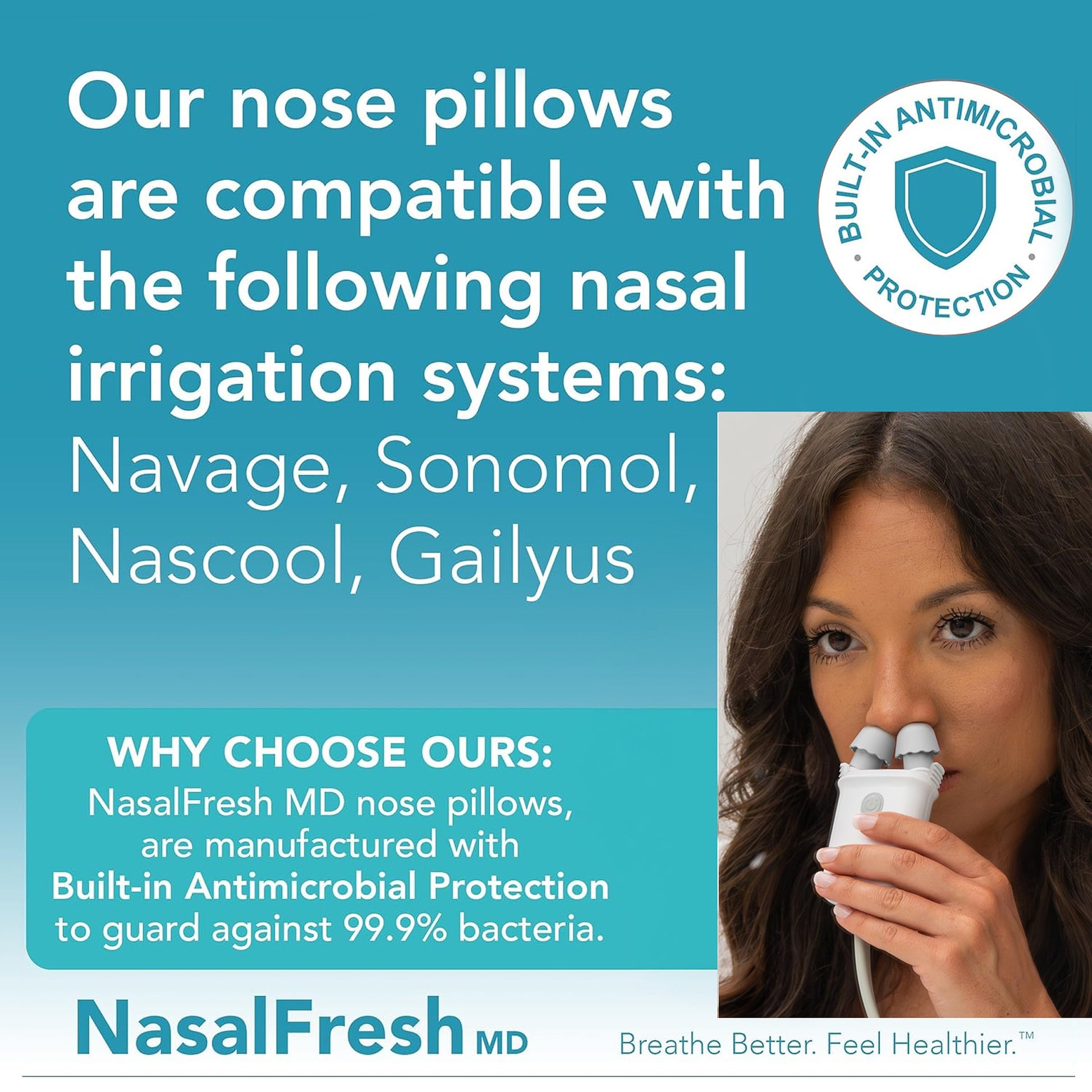 NASALFRESH MD replacement nasal pads close up highlighting the soft rubber material