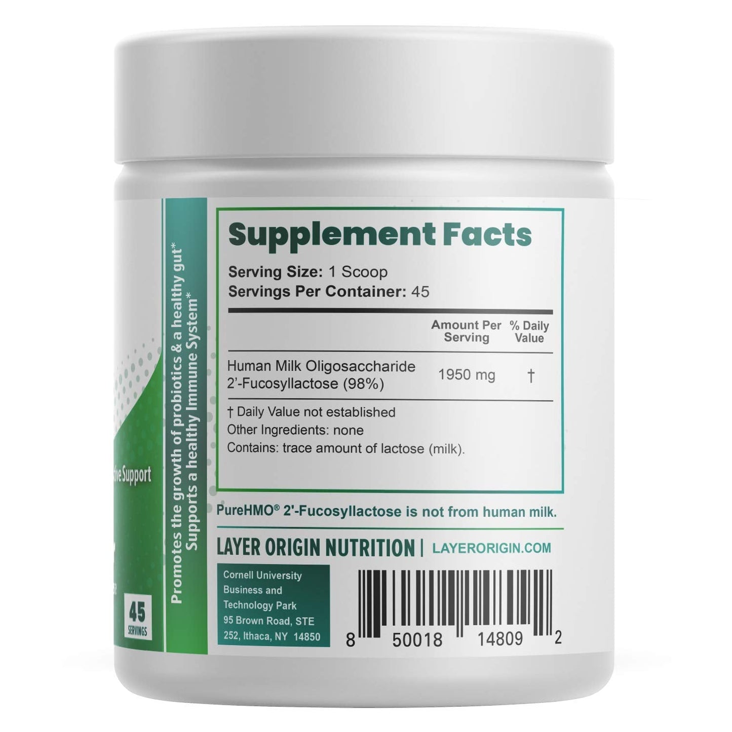 Authentic USA imported Layer Origin PureHMO bottle for microbiome balance