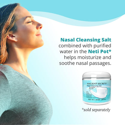 Ancient Secrets 10 ounce nasal cleansing salt jar packaging details