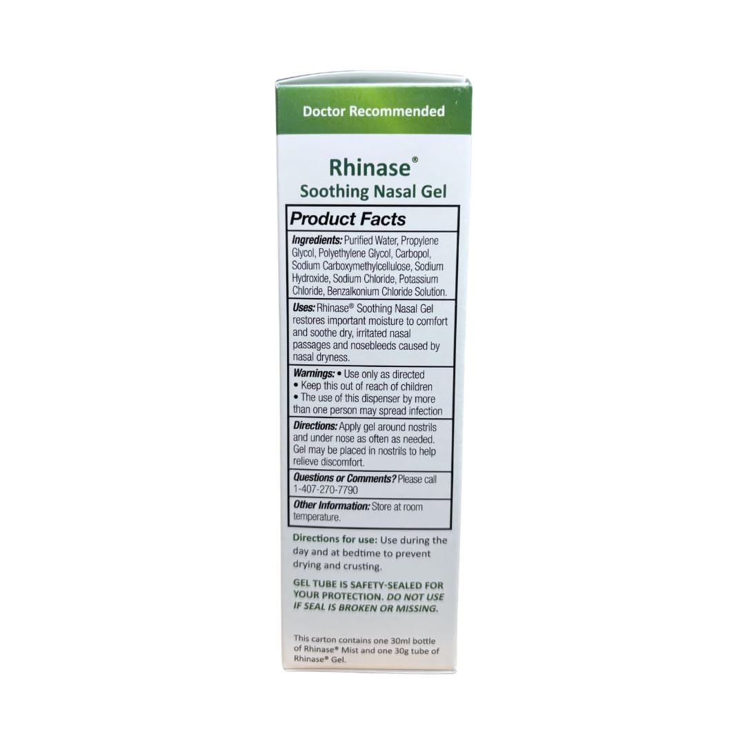 Side view of Rhinase Combo Pack packaging showcasing the dual salt ingredient information for nasal hydration.