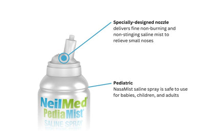 NeilMed PediaMist 75 mL canister showing drug free pediatric formula