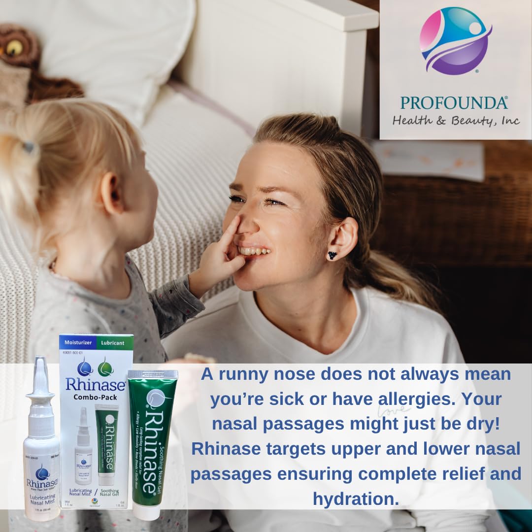 Rhinase Gel and Spray lifestyle setup demonstrating the complete daily and nightly nasal moisturizing routine.
