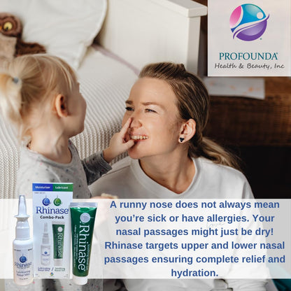 Rhinase Gel and Spray lifestyle setup demonstrating the complete daily and nightly nasal moisturizing routine.