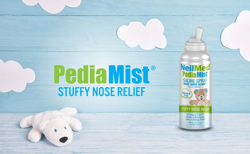Authentic imported NeilMed pediatric nasal spray canister for stuffy noses