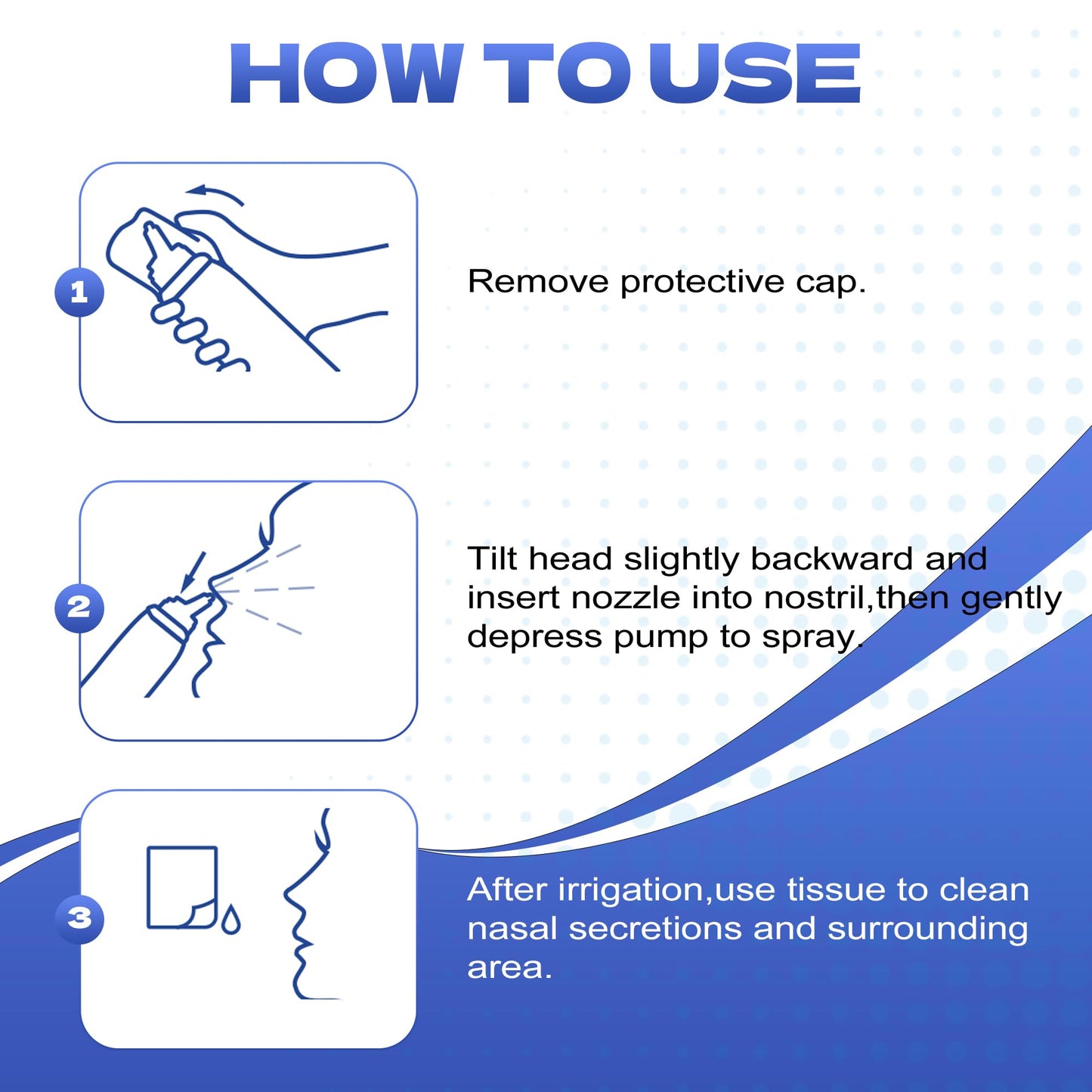 Waterpulse moisturizing spray for dry nasal passages side view perspective