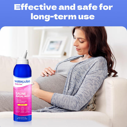 Waterpulse sinus congestion relief spray bottle base showing manufacturing details