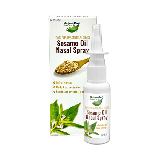 NaturePro pure pharmaceutical grade sesame oil nasal lubricant packaging details