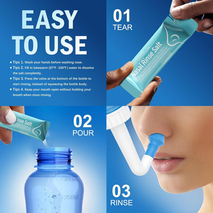MAOEVER premium iodine-free saline packets for effective daily sinus relief