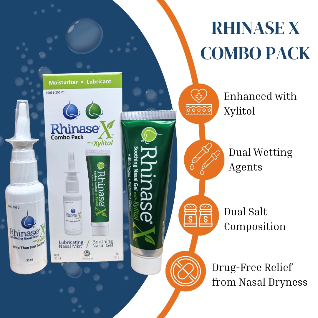 Steroid free nasal gel and spray combo with xylitol for sinus hydration