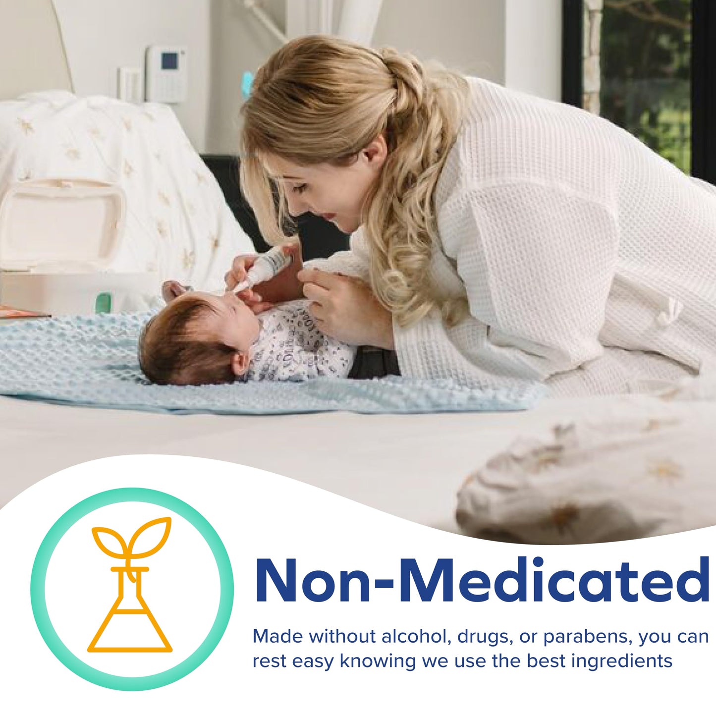 Dr. Talbot's non-medicated children's nasal spray packaging details and drug-free formula