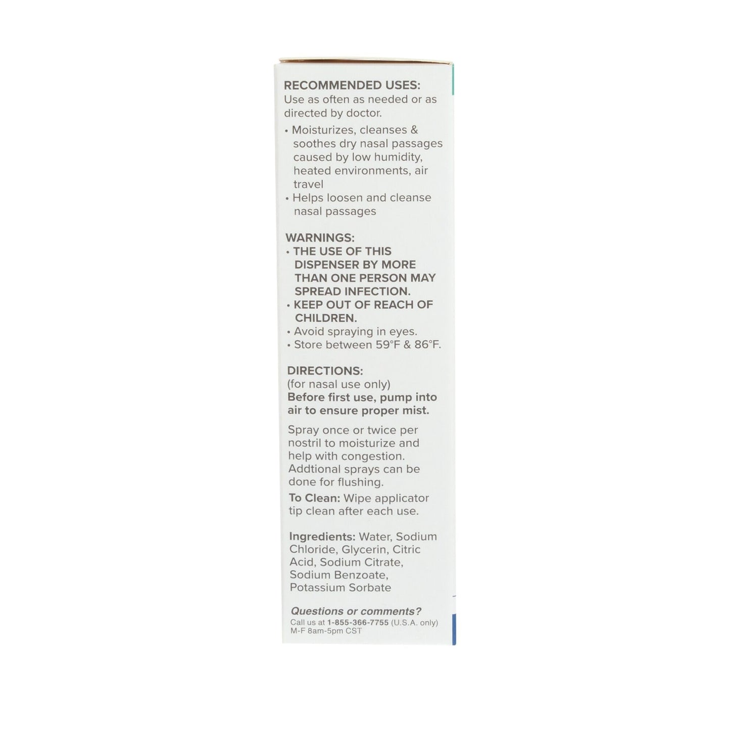 One fluid ounce bottle of Dr. Talbot's saline nasal spray for newborn mucus flushing