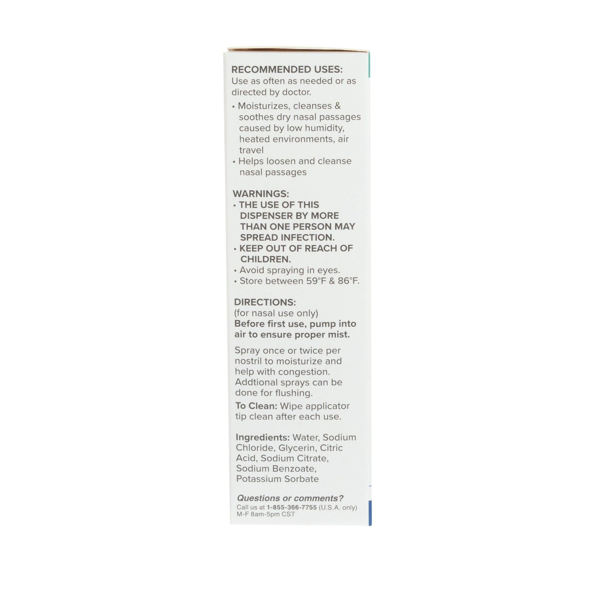 One fluid ounce bottle of Dr. Talbot's saline nasal spray for newborn mucus flushing