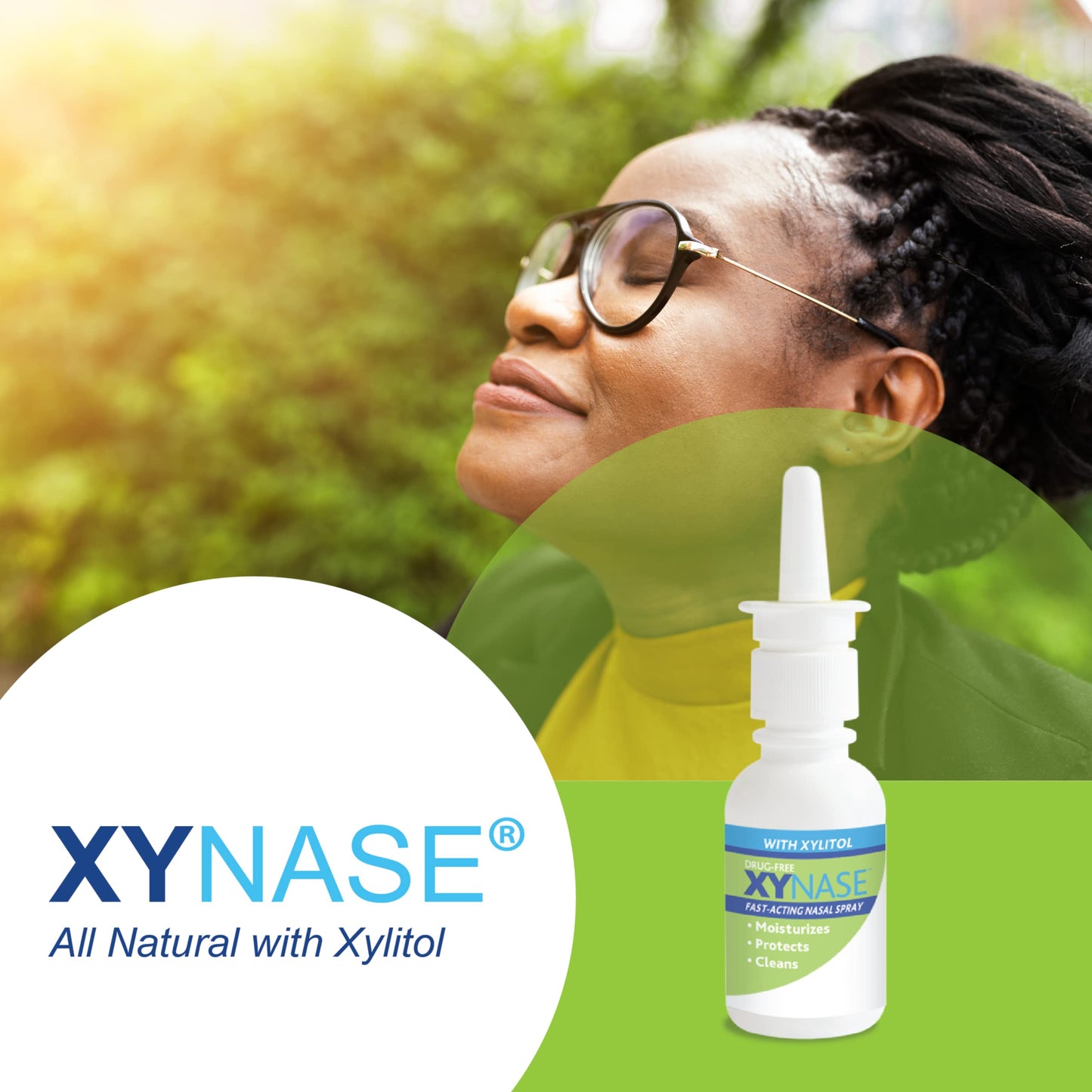 Xynase xylitol nasal mist comfort tip nozzle close up for easy application