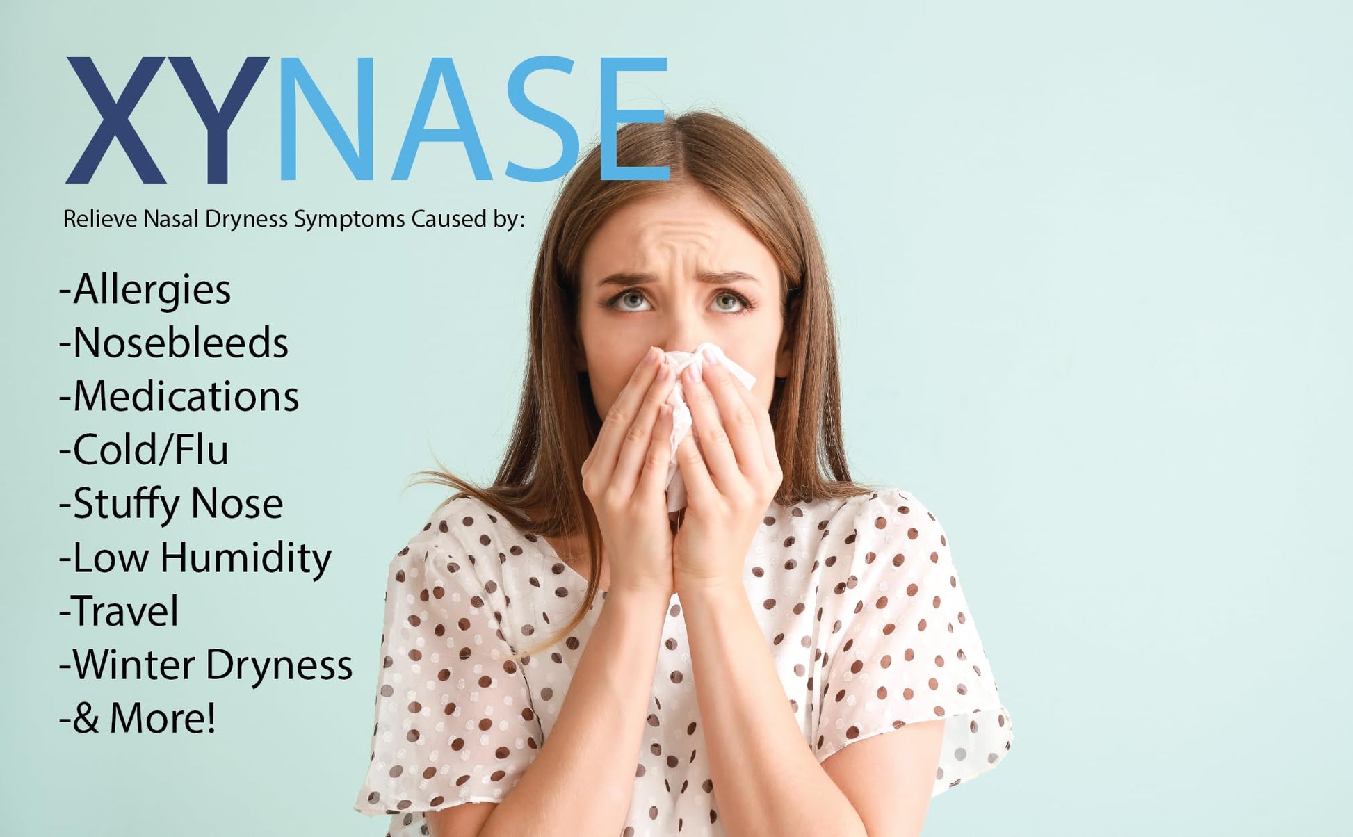 Authentic USA imported Xynase nasal spray bottle on white background