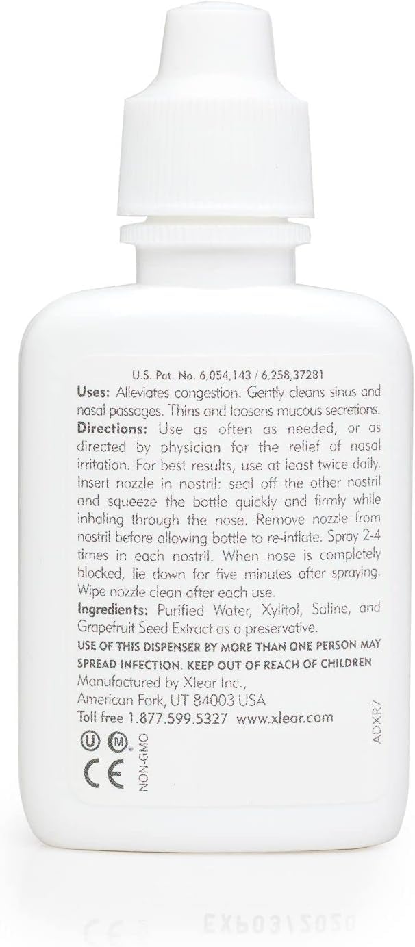 Authentic USA imported Xlear xylitol nasal spray for daily allergy and congestion defense.
