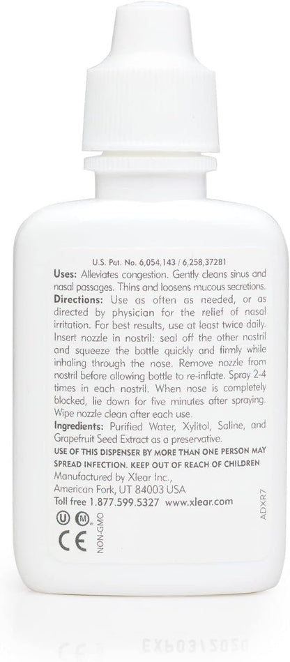 Authentic USA imported Xlear xylitol nasal spray for daily allergy and congestion defense.