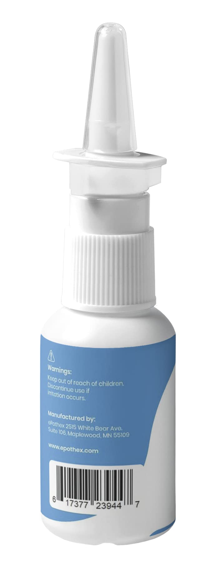 Travel friendly 30 milliliter EPOTHEX saline nasal cleanser bottle for flight safety.