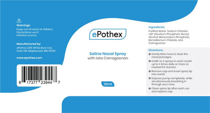 EPOTHEX iota carrageenan formula premium nasal spray for airborne contaminant protection.