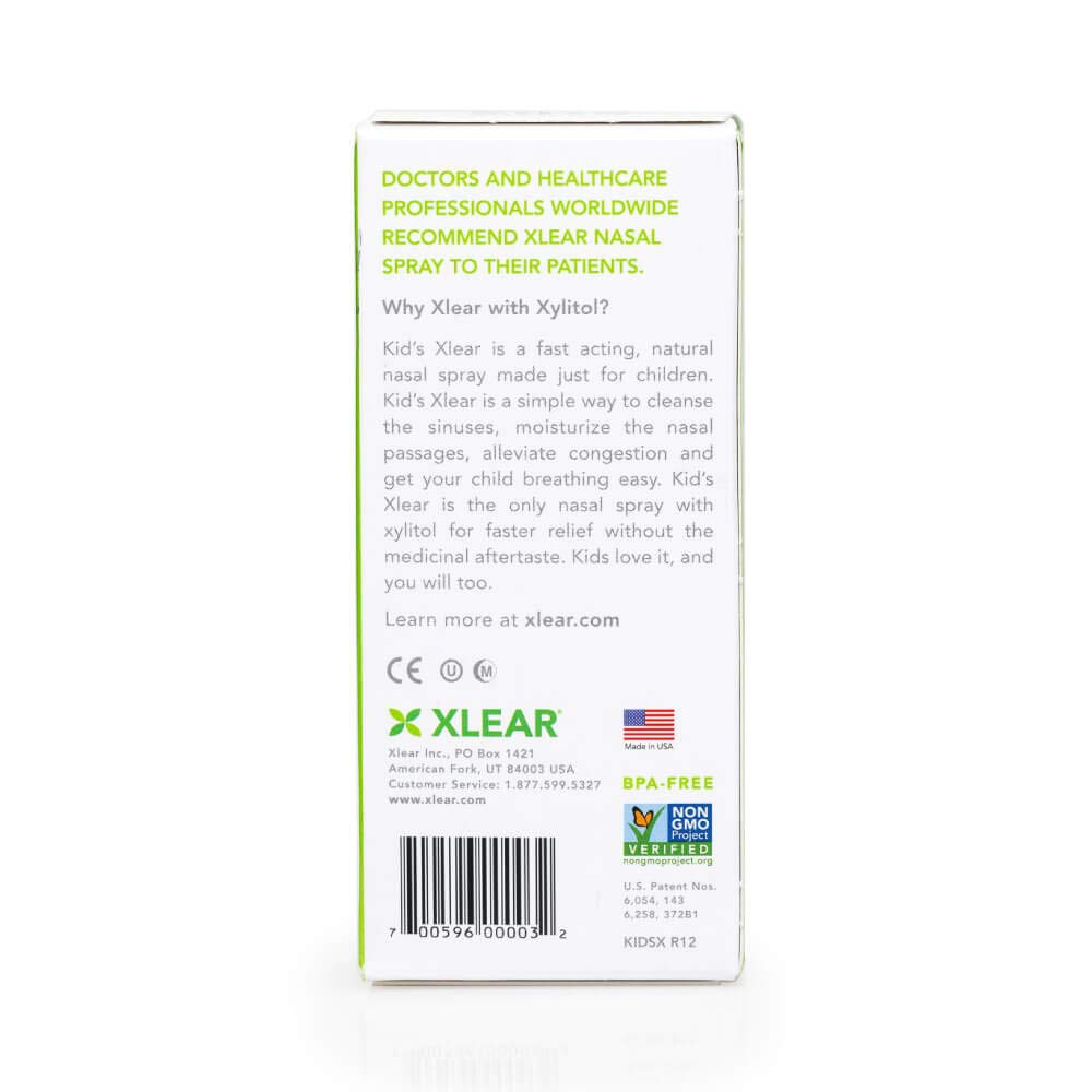 Two pack presentation of the Xlear xylitol nose moisturizer for kids demonstrating the compact size for diaper bags