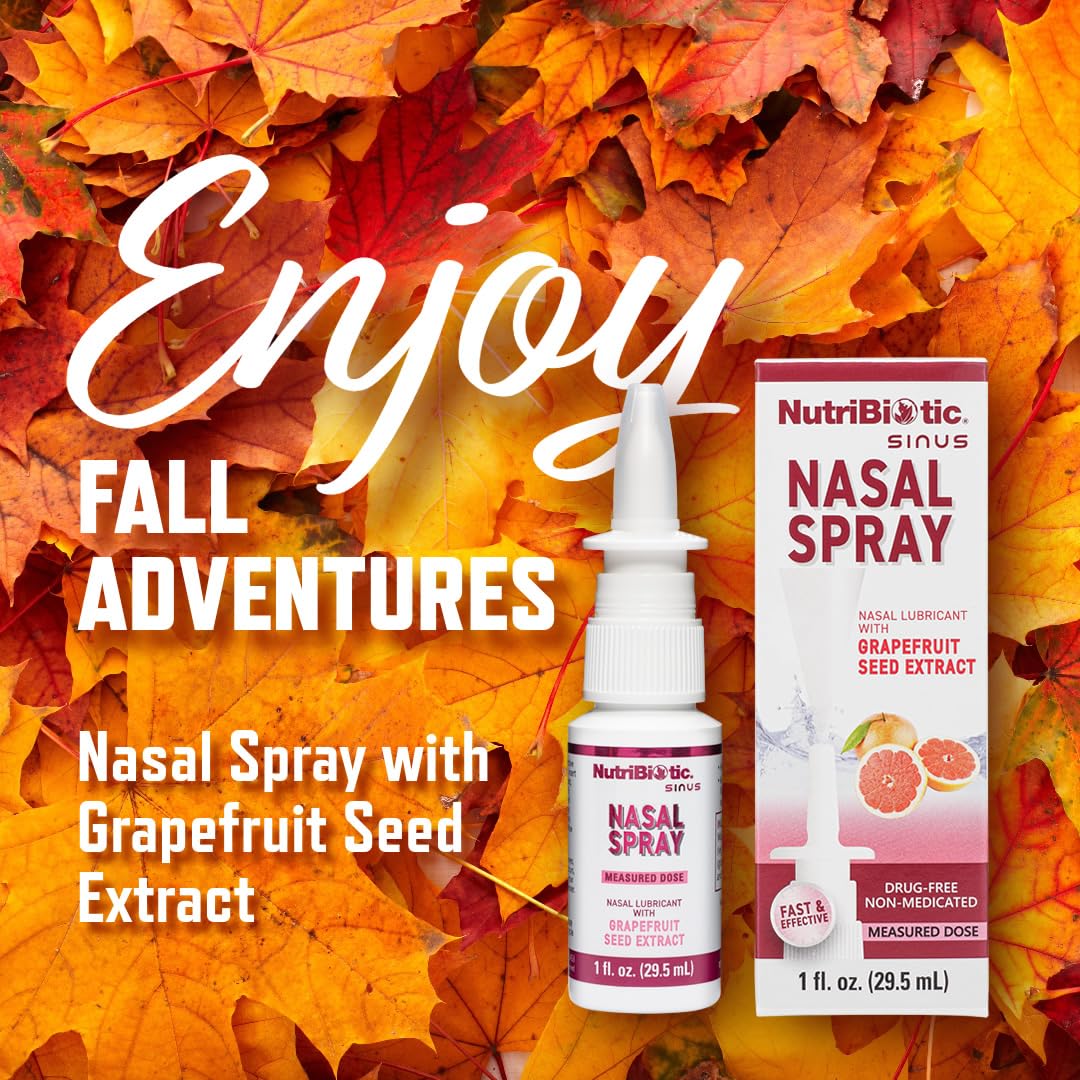NutriBiotic imported USA personal care nasal hydration spray bottle with the protective cap removed.