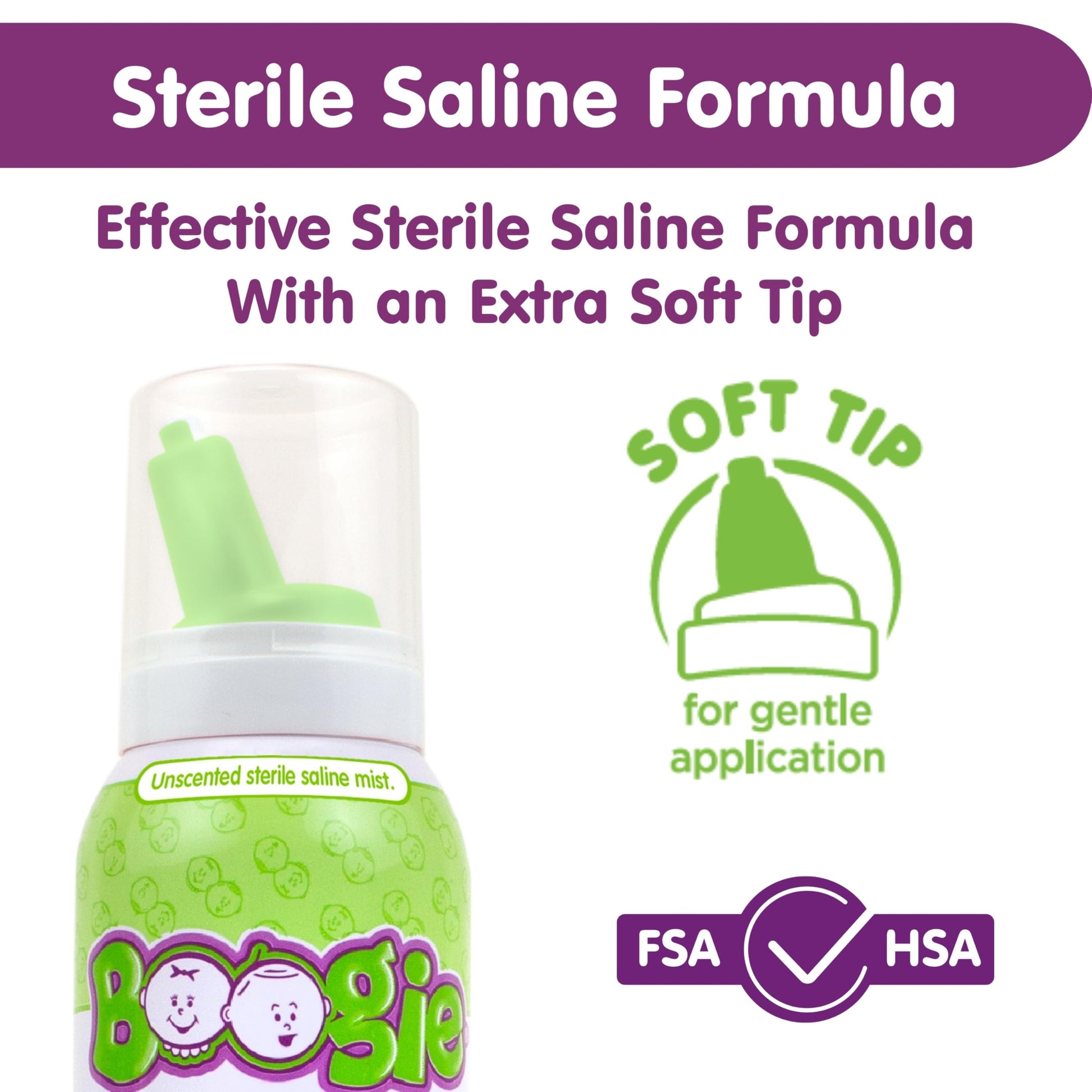 Boogie baby nasal spray natural formula with soft tip applicator nozzle