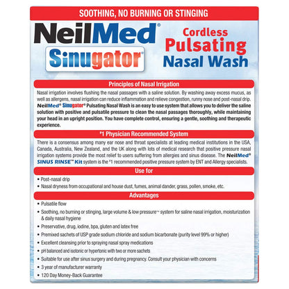 NeilMed nasal wash kit packaging displaying inclusion of thirty premixed saline packets