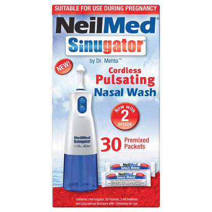 Close up of the automated pulsating flow tip on the NeilMed sinus cleansing device