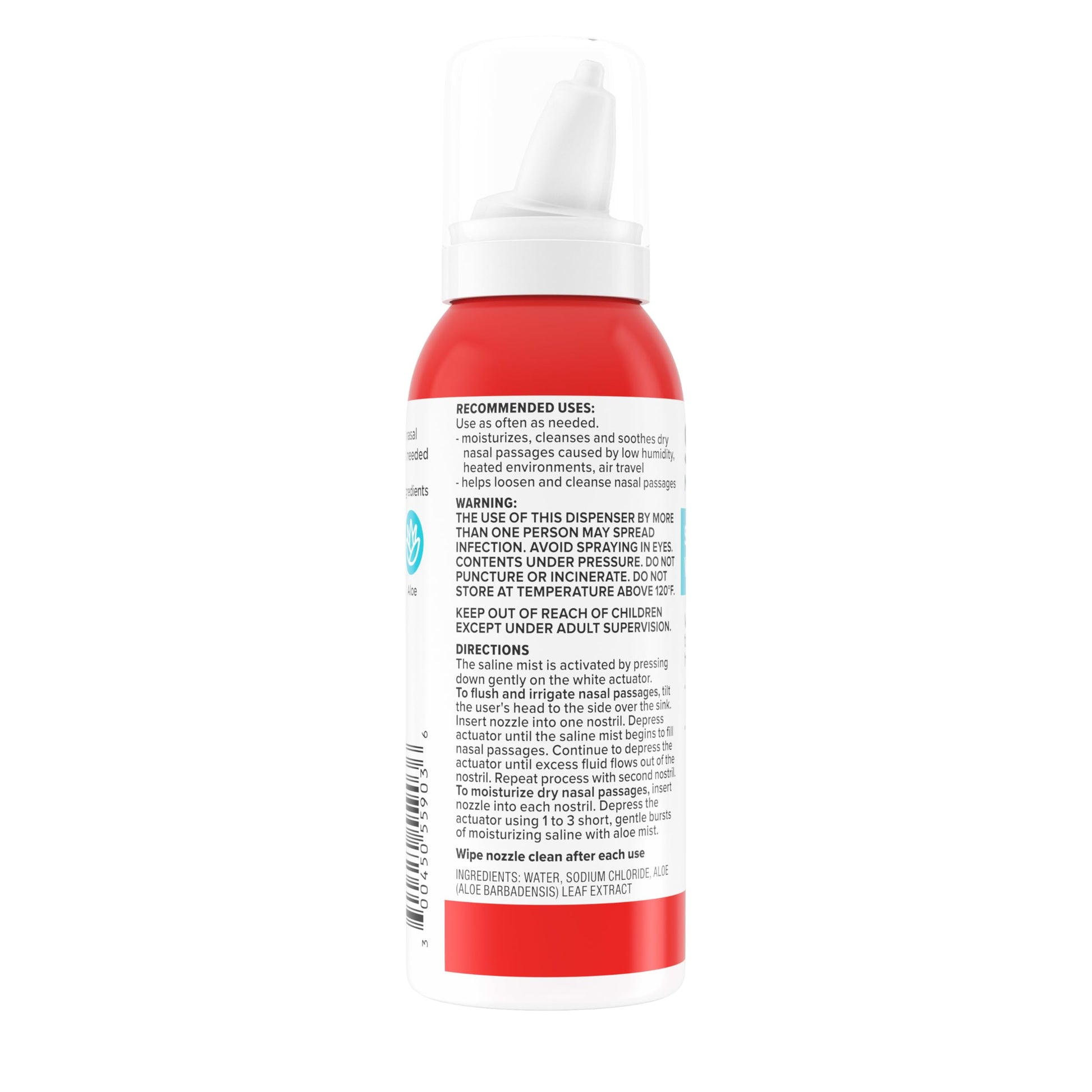 Sudafed moisturizing nasal mist for dry noses showing full product bottle