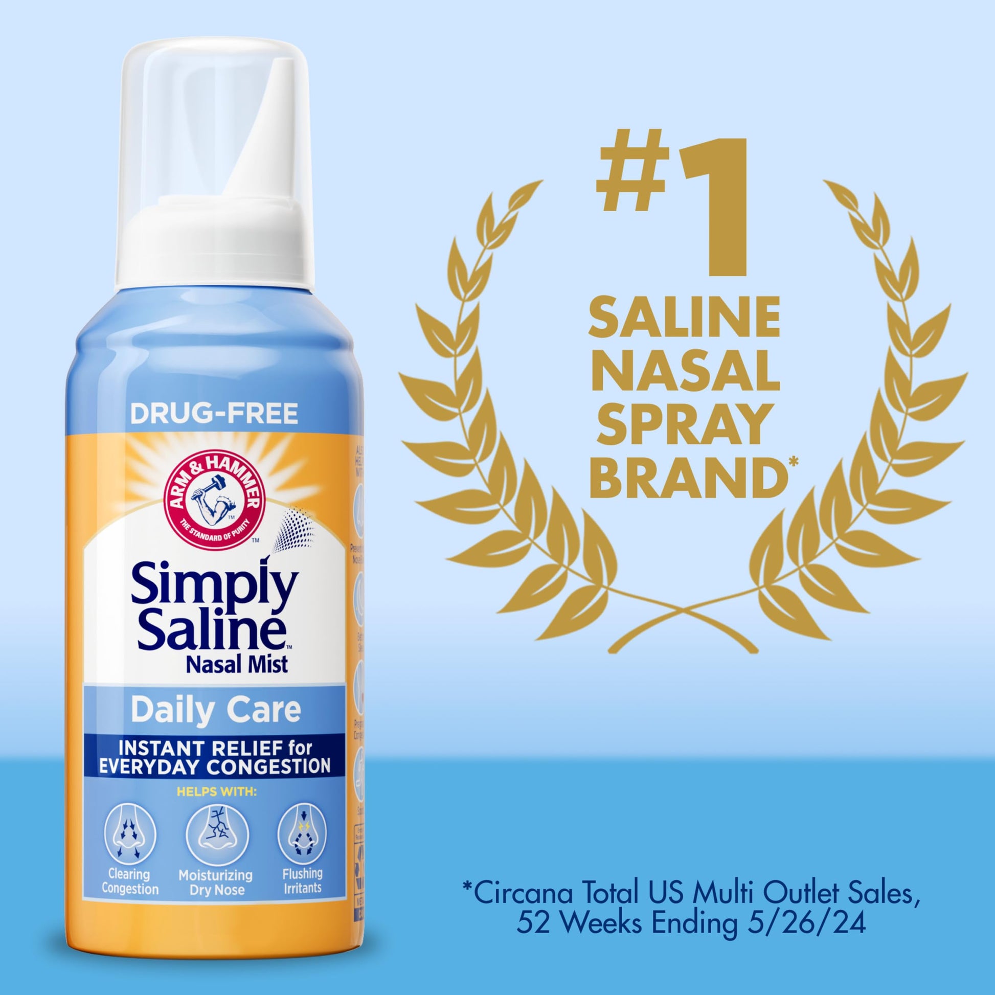 Imported USA Simply Saline daily care nasal mist for flushing dust and pollen