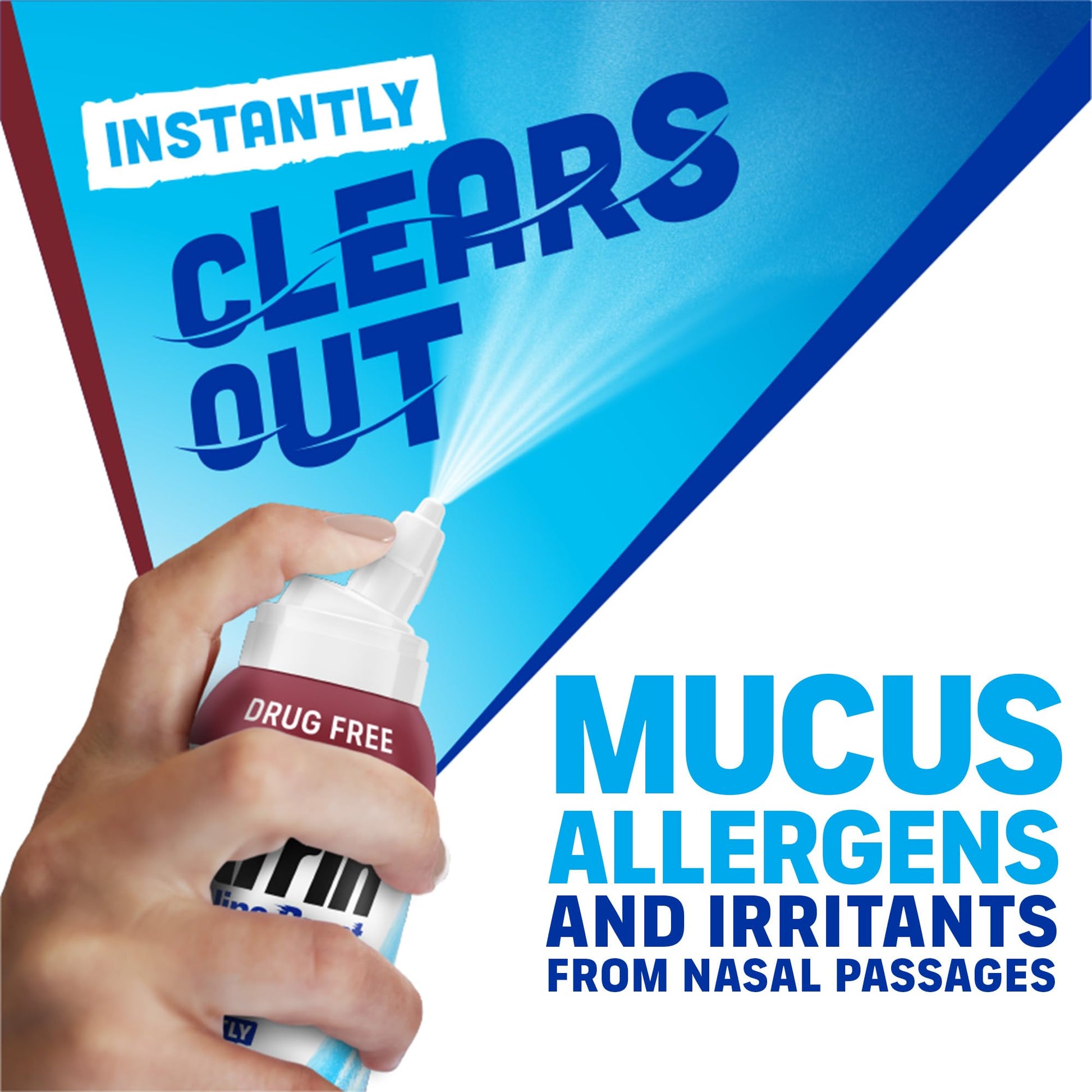 Afrin imported USA nasal spray packaging for sinus pressure and mucus relief