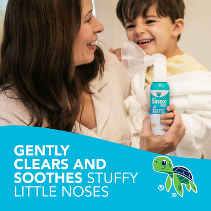 Side view of Vicks Sinex Kids Saline Easy Mist one point seven ounce canister