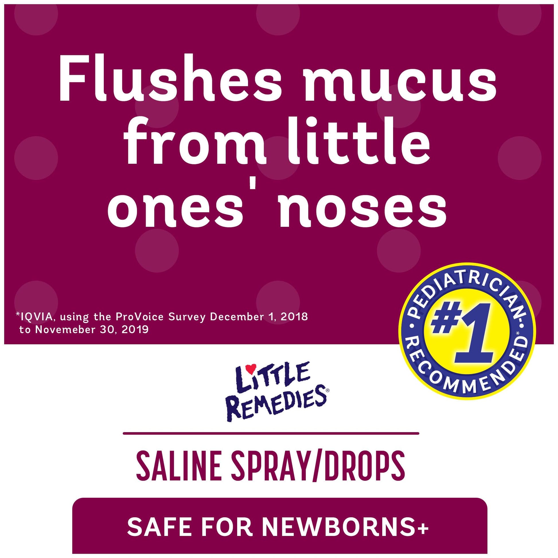 Little Remedies sterile baby saline solution showing the unique upright spray nozzle tip.