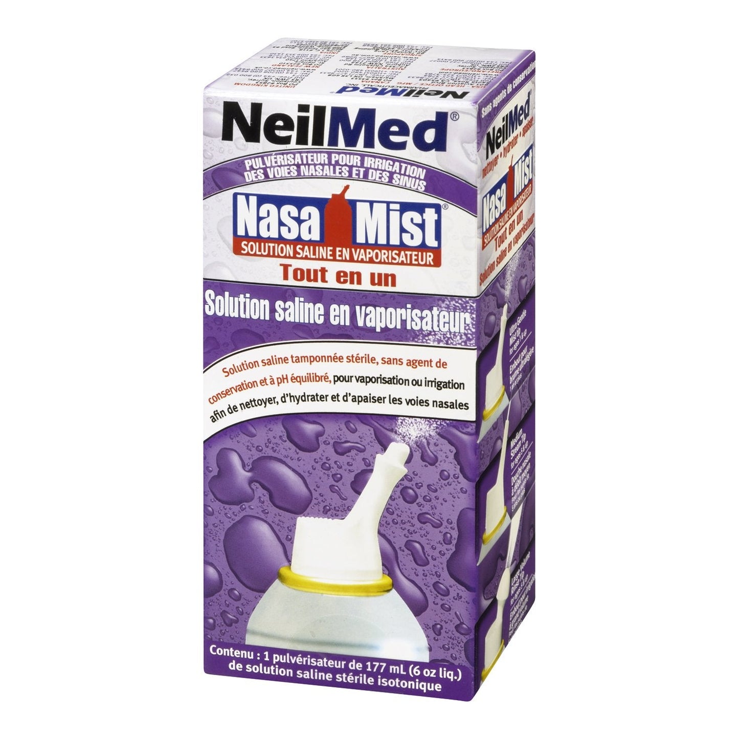 NeilMed all in one nasal rinse spray canister showing the protective cap