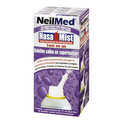 NeilMed all in one nasal rinse spray canister showing the protective cap