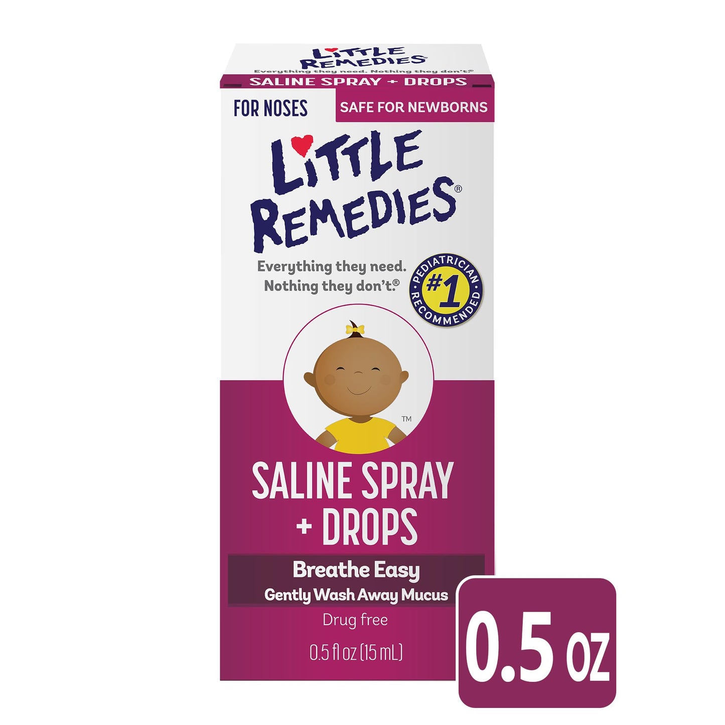 Sterile sodium chloride nasal drops for newborns and toddlers for everyday congestion care.