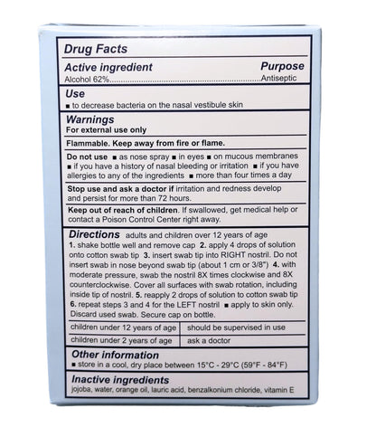 Hospital trusted Nozin antiseptic liquid bottle alongside application kit components